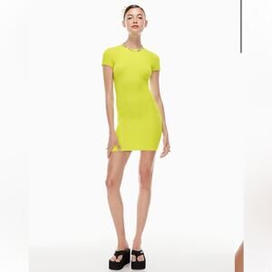 Aritzia Sunday Best Colleen Baby T Shirt Seamless Mini Dress Pear Green Medium